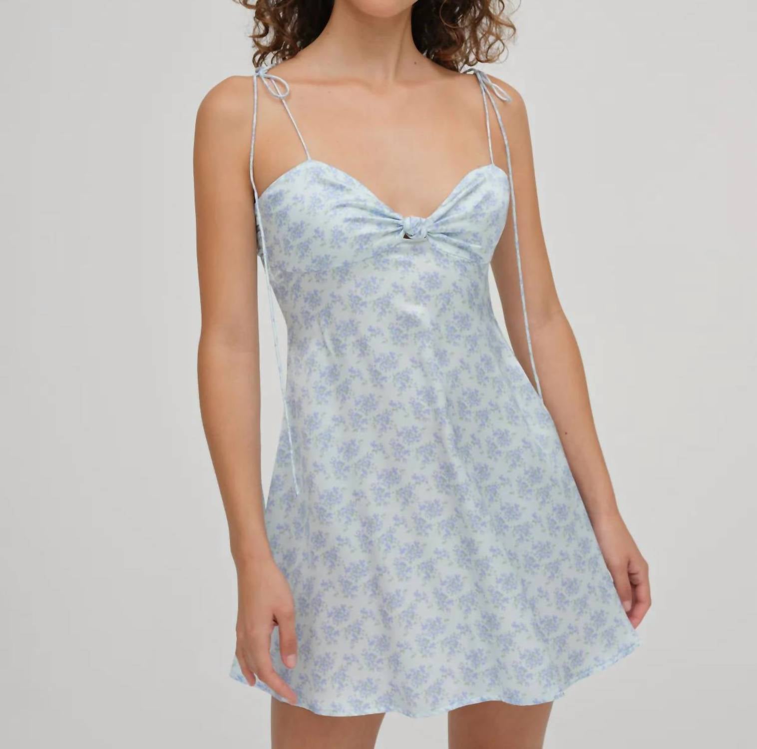 for Love & Lemons Adira Mini Dress in blue - women's dress
