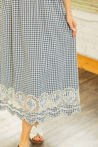 Jodifl - MARGARET SHELL EMBROIDERED GINGHAM MIDI DRESS
