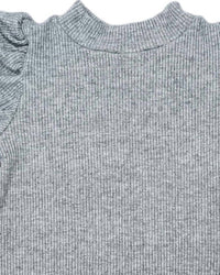 Be Elizabeth - Girl's Ribbed Sparkle Puff Sleeve Top