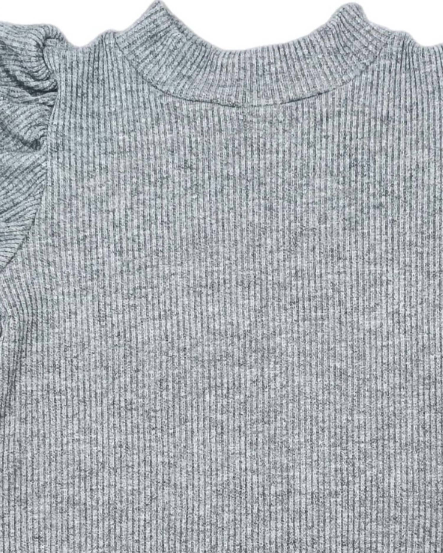 Be Elizabeth - Girl's Ribbed Sparkle Puff Sleeve Top