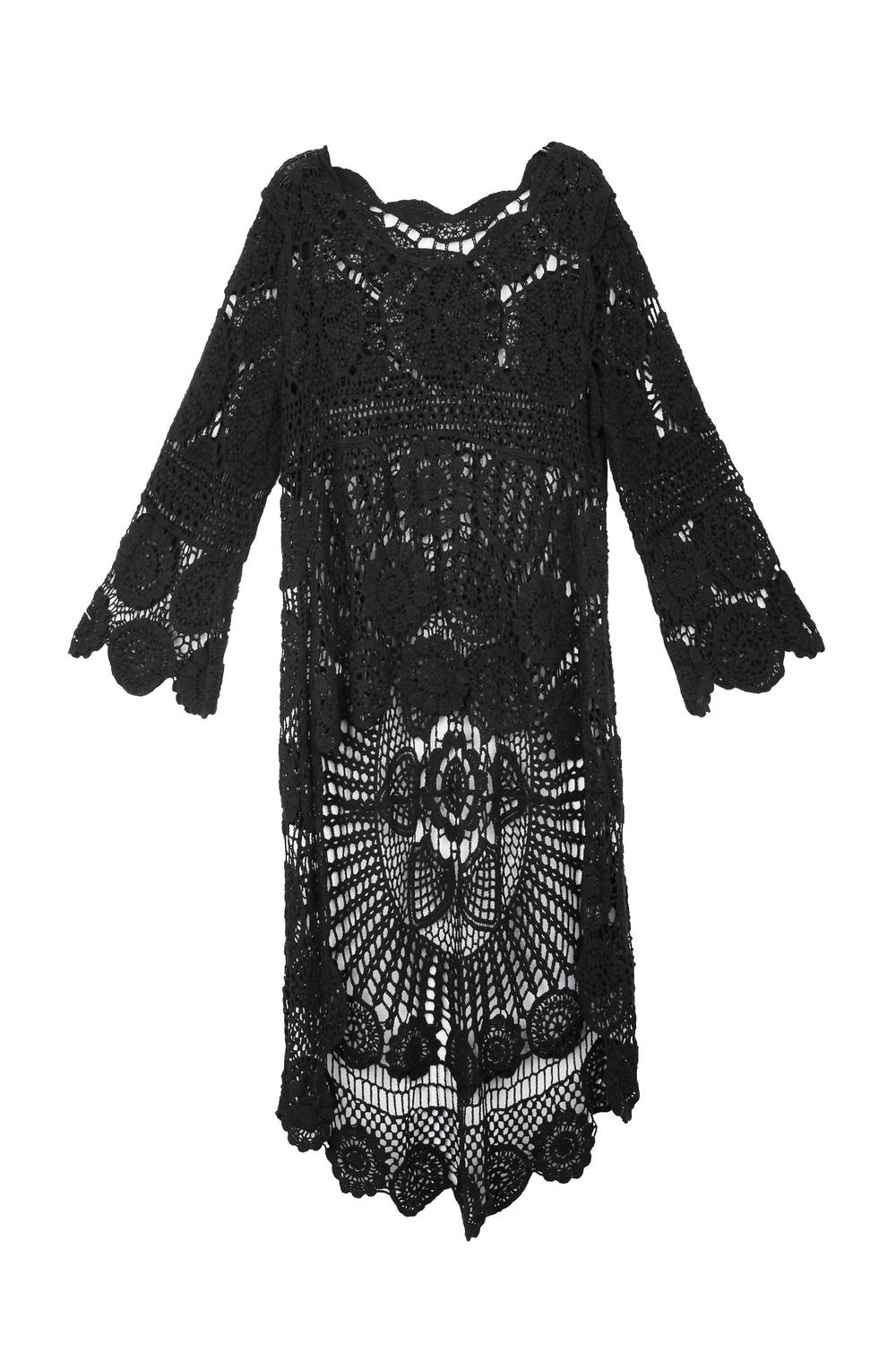 Saachi - High-low Crochet Cover-up Dress