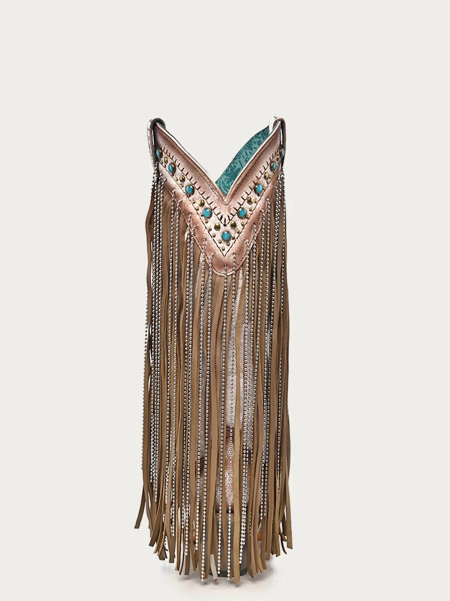 Corral - Women's Embroidered Eagle With Lamb And Crystal Fringe Cowboy Boot