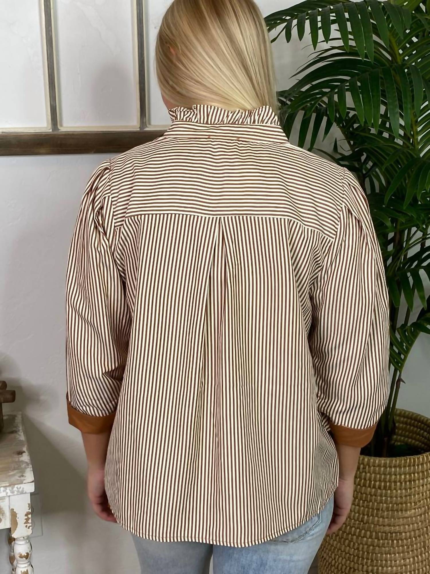 Jodifl - Striped Button-down Blouse