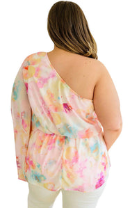 White Birch - Floral Peplum Blouse