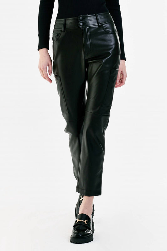 Women's Brooklyn Slim Straight Crop Leather Pants