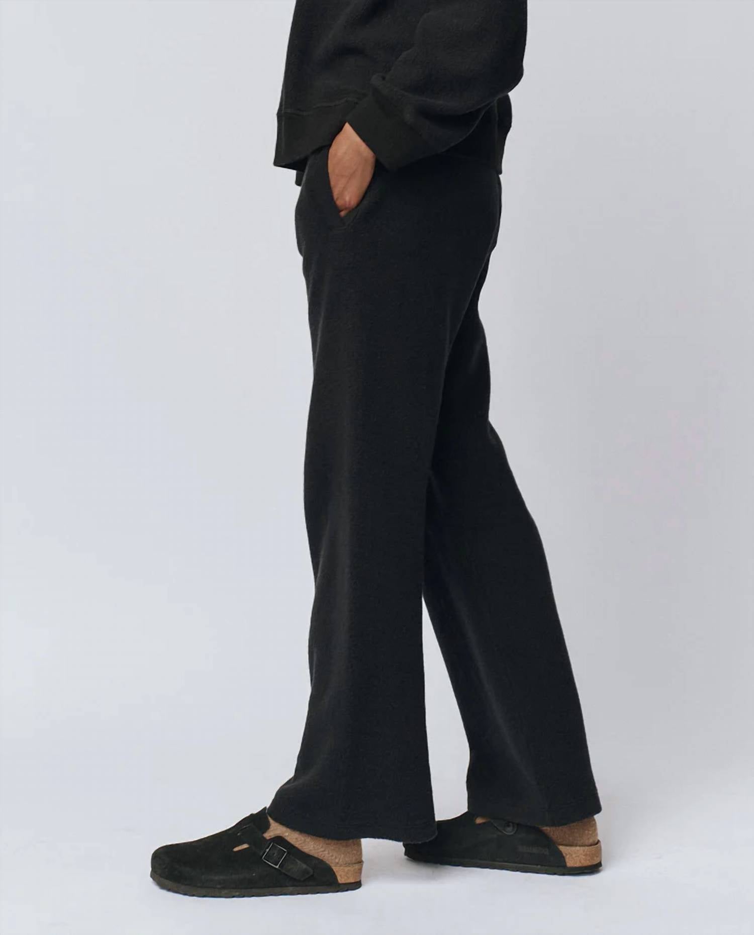 THE GREAT. The Plush Victory Sweatpant in black - women's pants - view 4