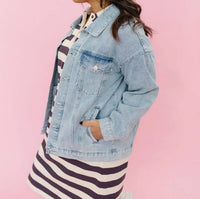 Mikarose Elodie Denim Jacket in light wash - women's jacket - view 4