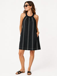 Strut & Bolt - Finley Stitch Contrast Halter Neck Dress