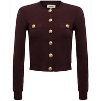 L'Agence Toulouse Cardigan Jacket in chocolate gold - women's cardigan - view 5