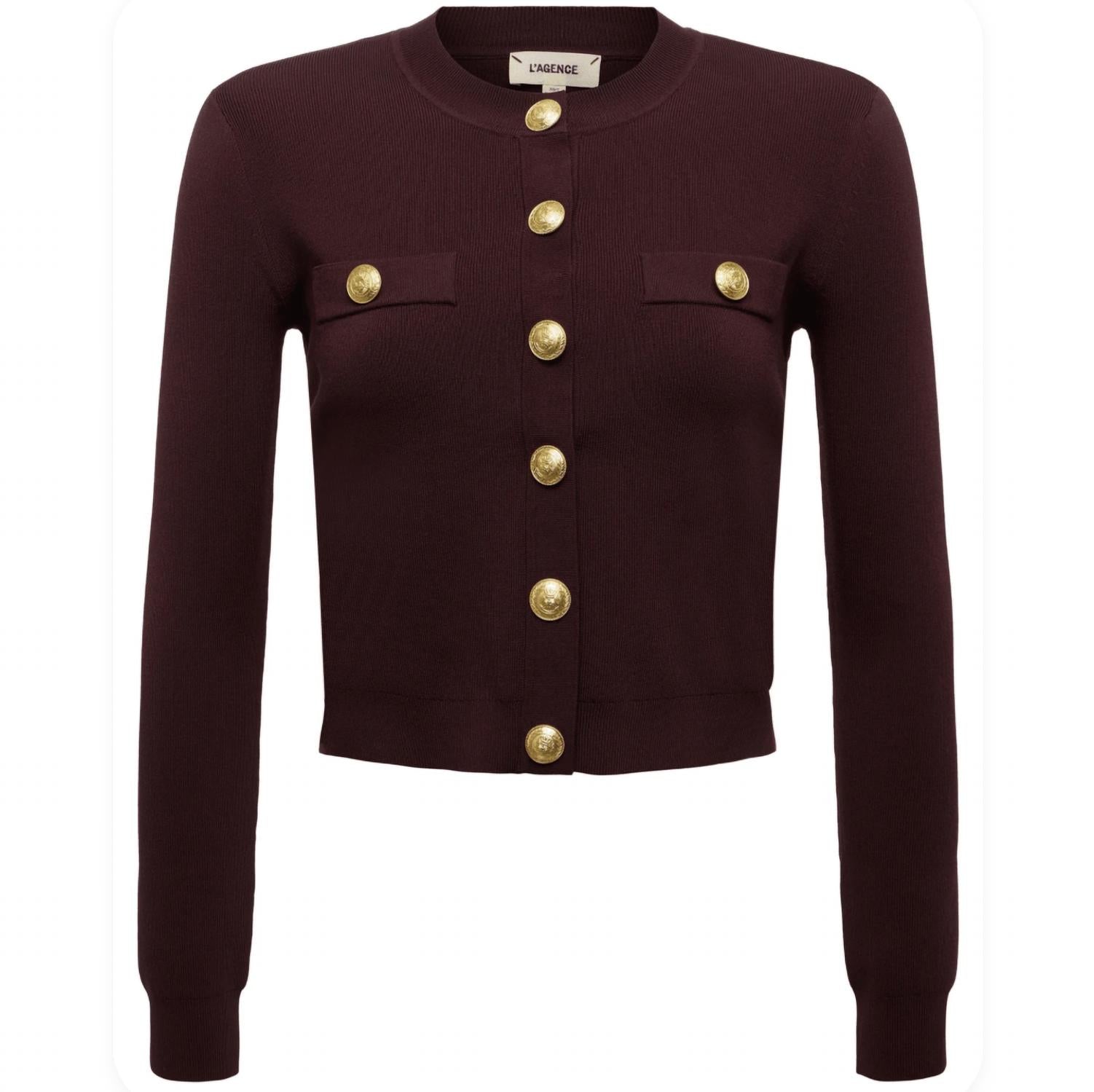 L'Agence Toulouse Cardigan Jacket in chocolate gold - women's cardigan - view 5