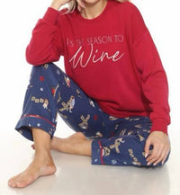 Pj Salvage - Tis The Season To Wine Flannels Long Sleeve Top
