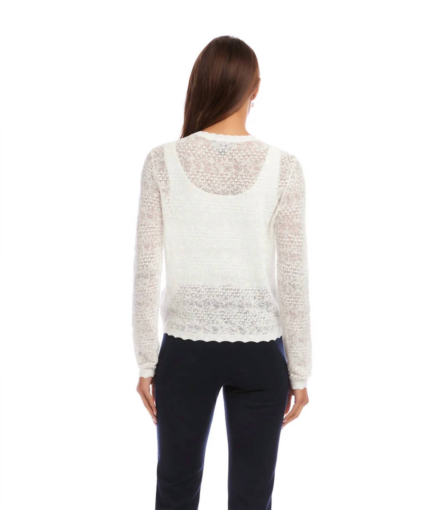 Karen Kane - Pointelle Cardigan Sweater