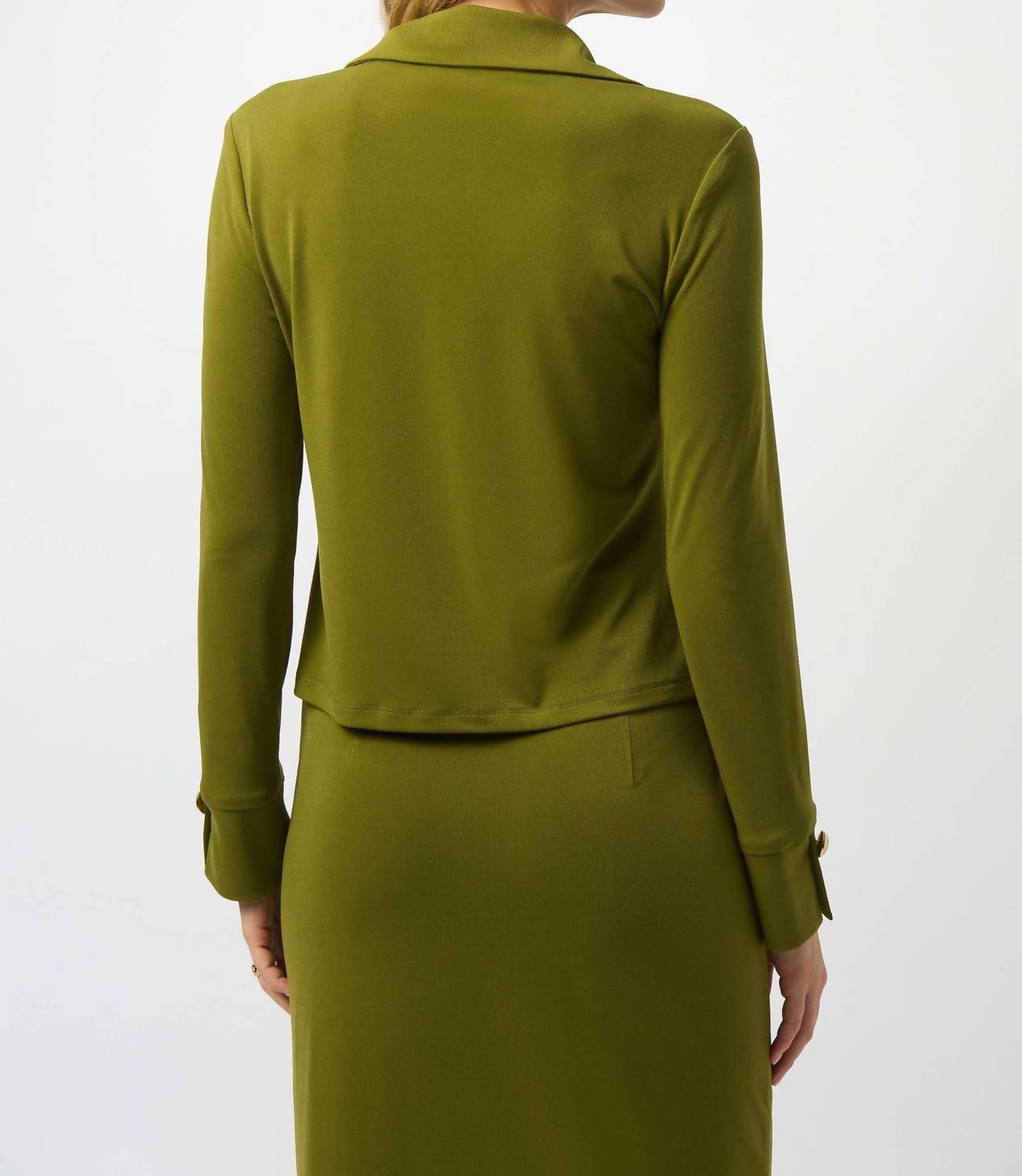 Joseph Ribkoff - Moss Crepe Fitted Long Sleeve Top
