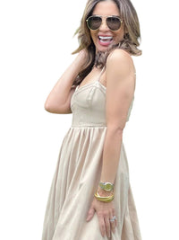 Moon River - Mixed Media Midi Dress
