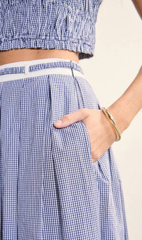 English Factory - Gingham Pleated Midi Skirt