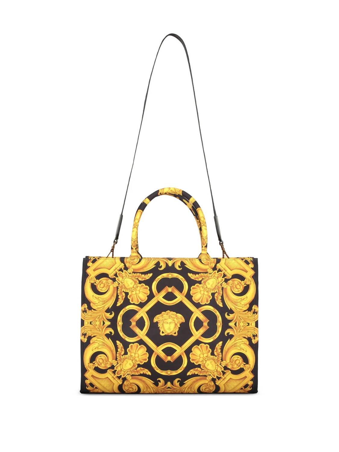VERSACE Women's Medusa Barocco Canvas Tote Bag in black - women's bag - detail view
