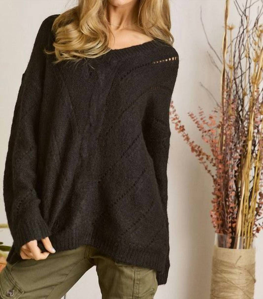 Adora - V Neck Knit Pullover Sweater