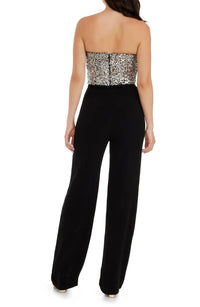 Dress The Population - Fernanda Sequin Bodice Strapless Jumpsuit