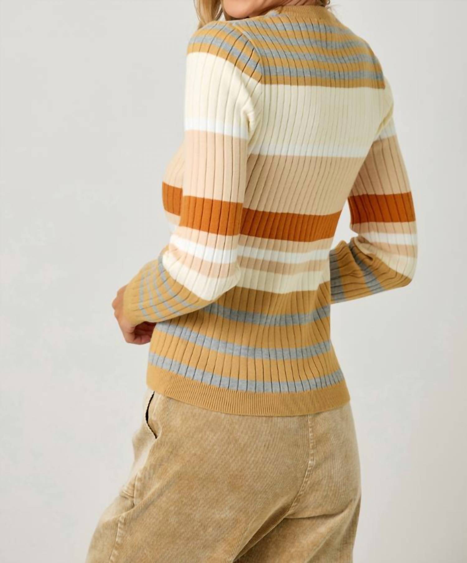 Mystree - Color Block Striped Sweater