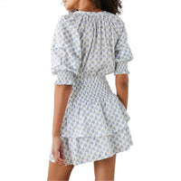 Rails Women's Milana Dress in white blue ivy - women's dress - detail view