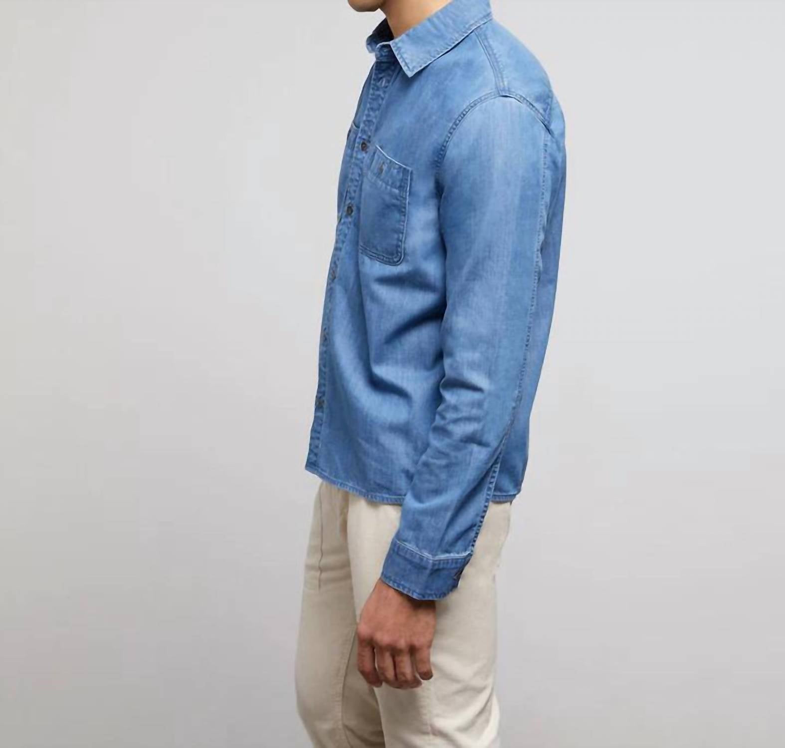 MENS DENIM LONG SLEEVE SHIRT