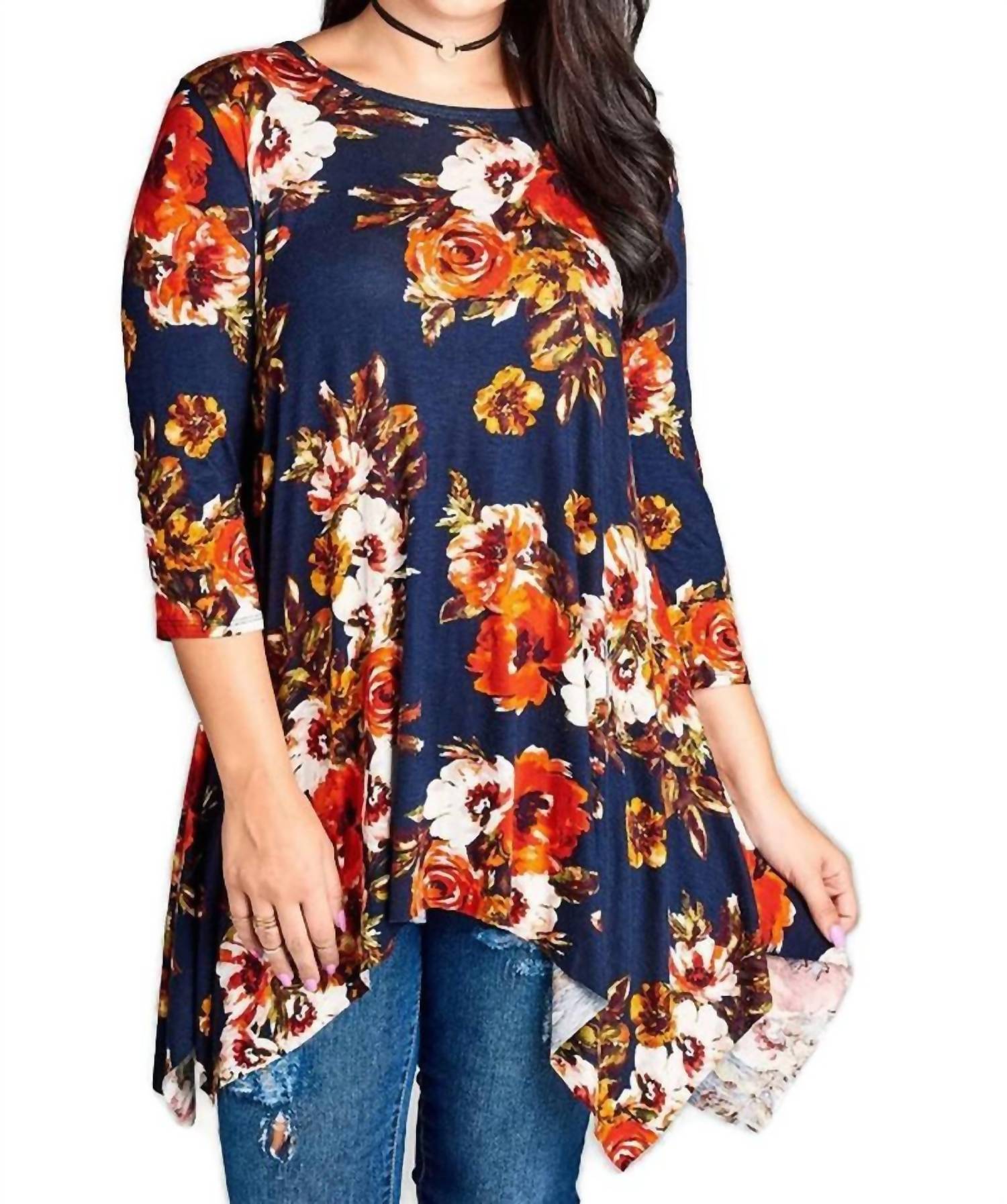 Oddi - Blooming Beauty Floral Swing Top