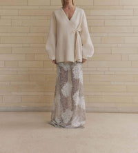 Curaae Seville Wrap Cardigan in ivory - women's cardigan