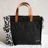 Pretty Simple - Quilted Cotton Tote With Black & White Strap