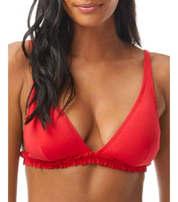 Kate Spade - Cabana Mini Ruffle French Bikini Top With Removable Soft Cups