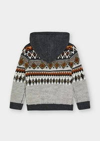 Mayoral ZIP KNIT HOODY in grey - kids' shirt - alternate view