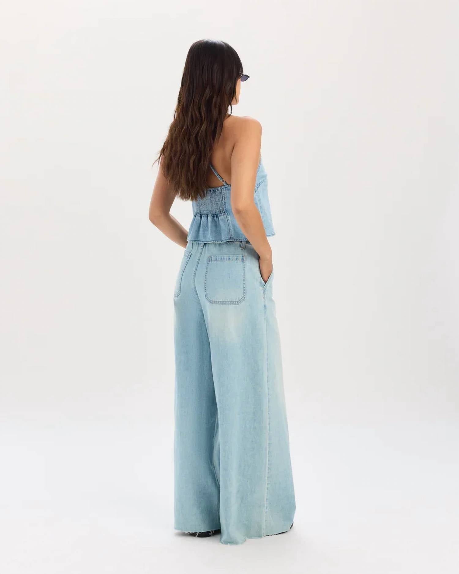 Daze - Cabana Drawstring Wide Leg Jeans