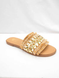 Camel Threads - Women's Joy Fringe And Bead Slide