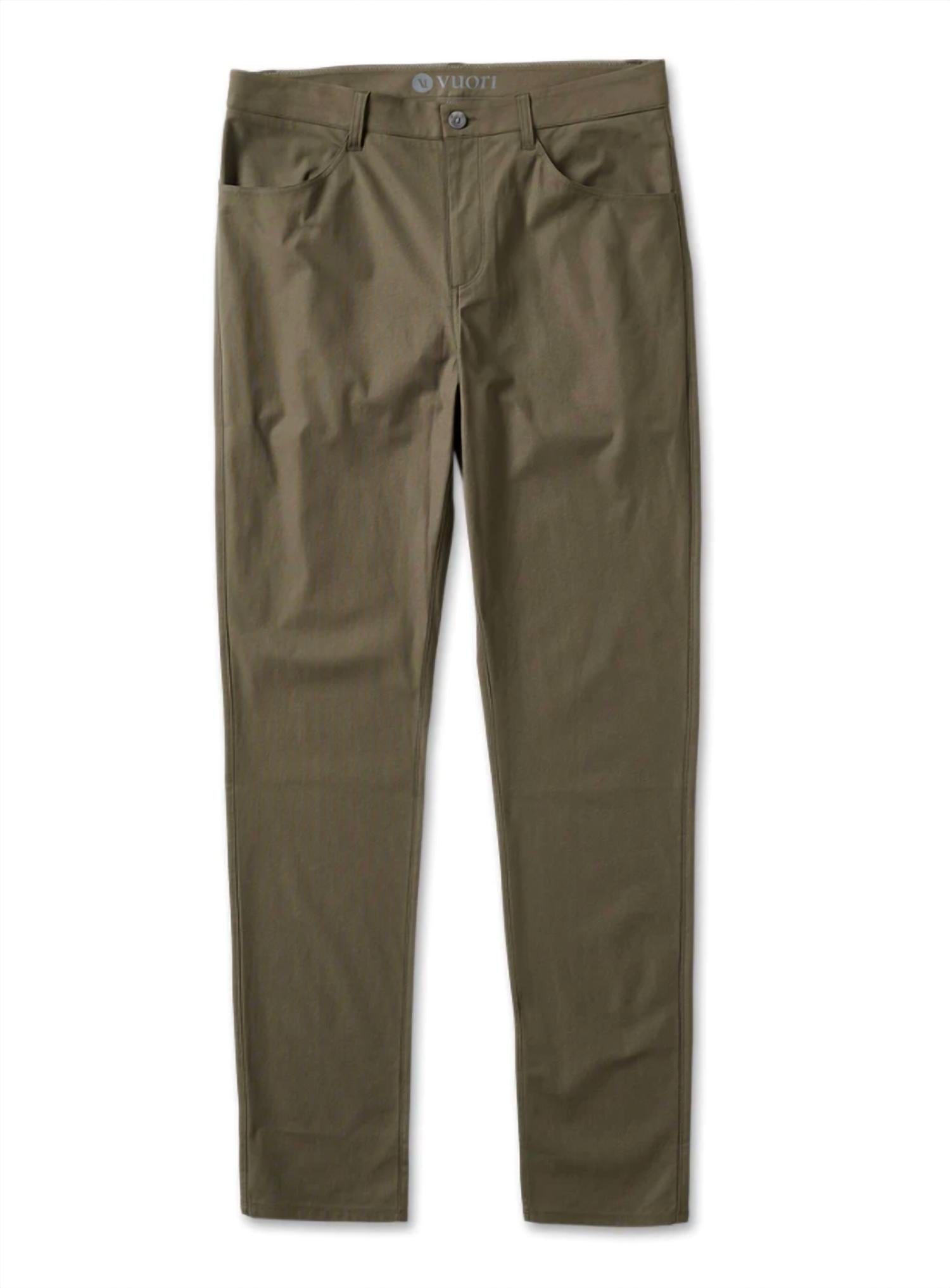 Vuori Meta Athletic Slim 30" Pants in dark oregano - men's pants - detail view