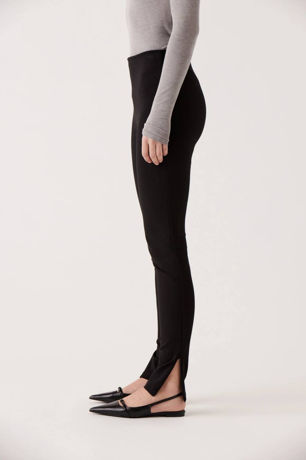 Sophie Rue Side Slit Ponti Leggings in black - women's pants - alternate view
