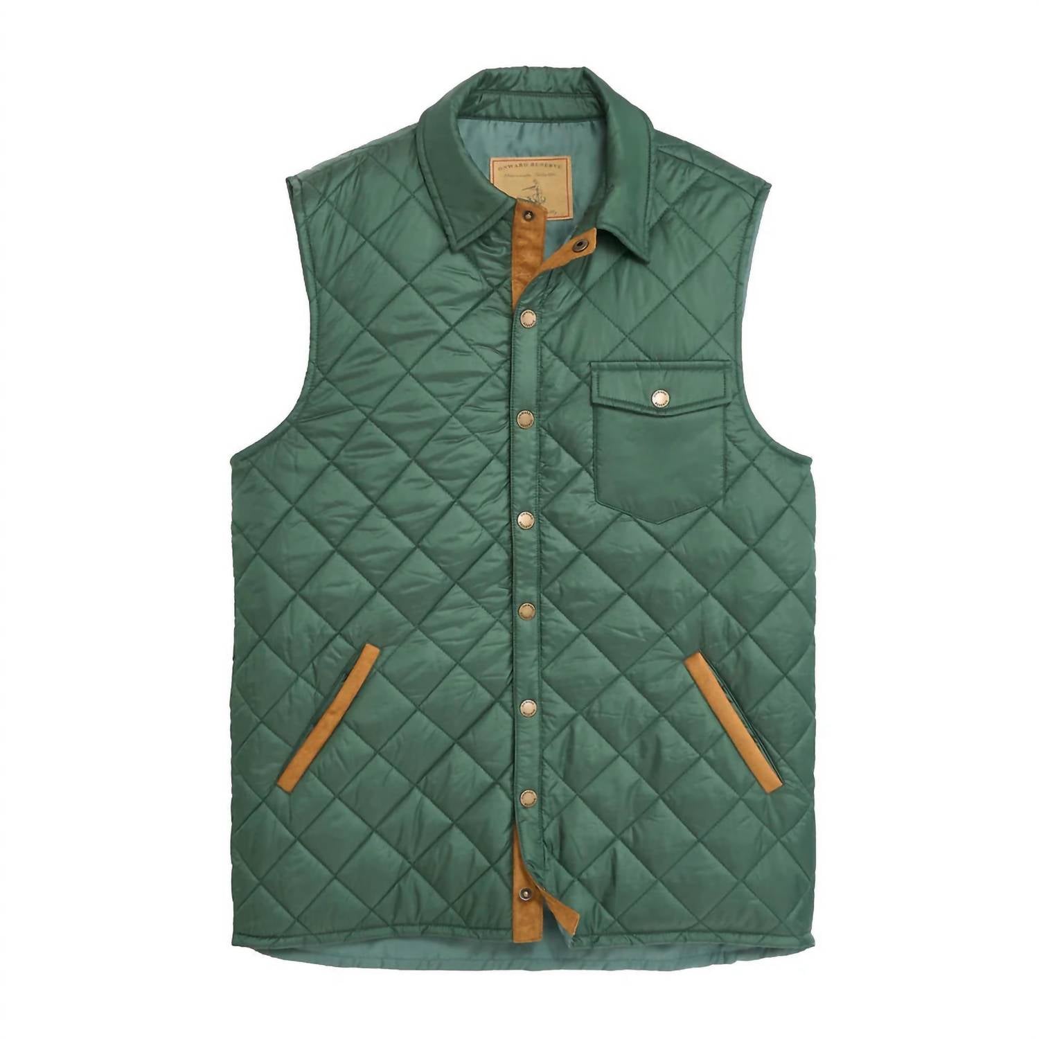 ONWARD RESERVE Men's Braswell Vest in dark forest - men's jacket