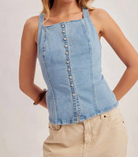 Hem & Thread - Nora Sleeveless Denim Top