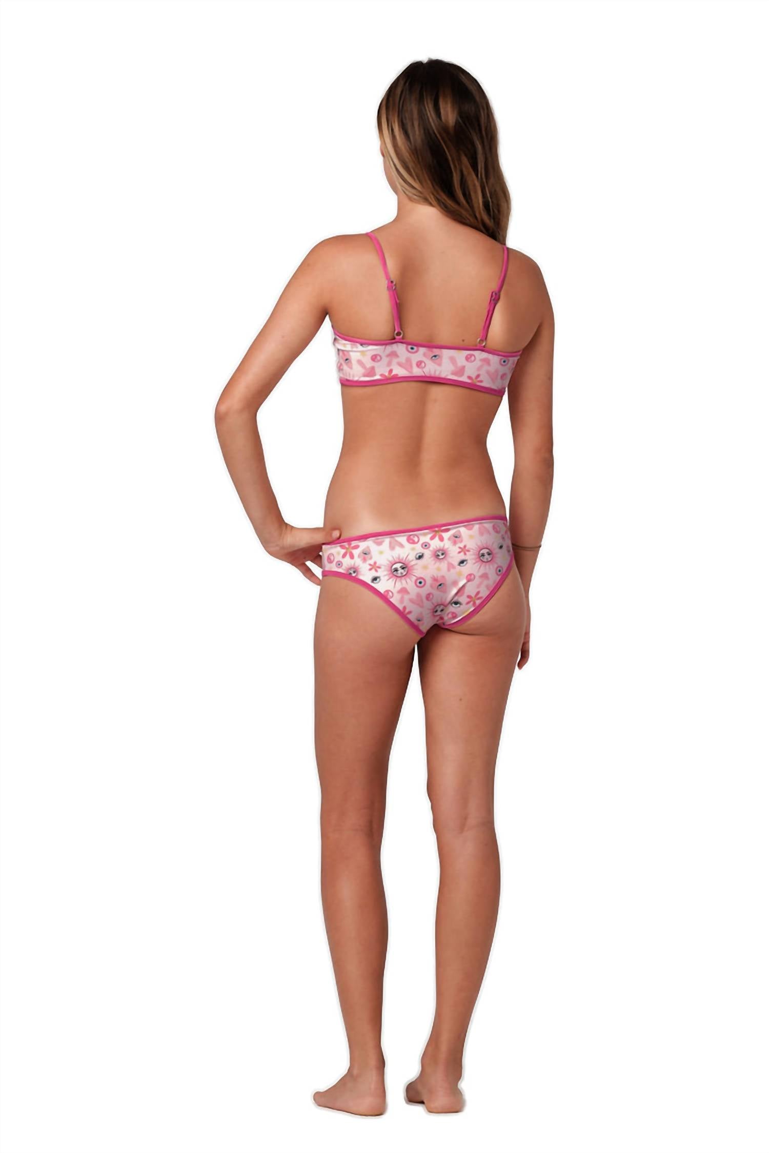 submarine So Chic Bikini Set in happy hippie pink - kids' bikini - detail view