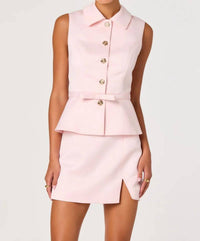 Astr - Jamia Peplum Button-front Mini Dress