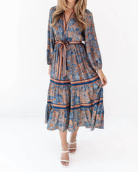 Current Air - Harvest Blooms Midi Floral Dress