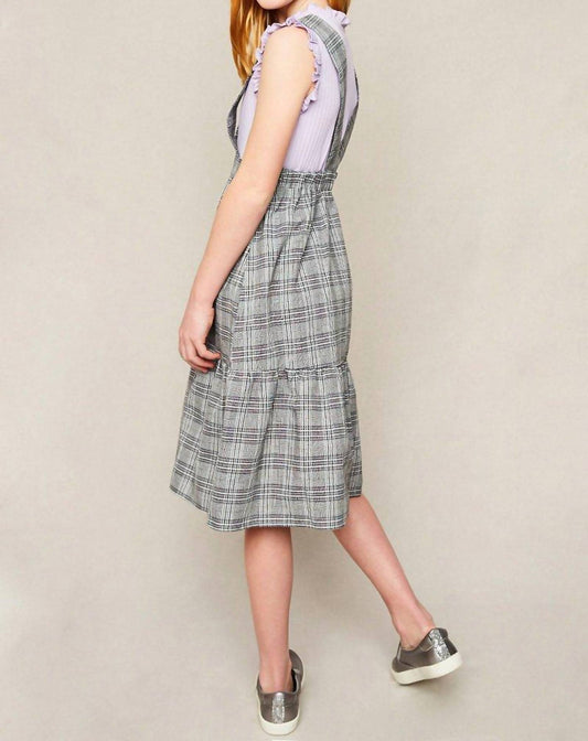 Hayden La - Girls Tiered Glen Check Overall Dress