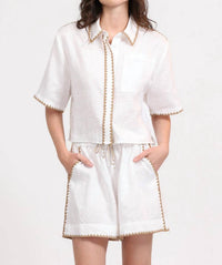 Las Surenas - Linen Short Top
