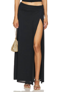 Runaway The Label - Farley Low Rise High Side Maxi Skirt