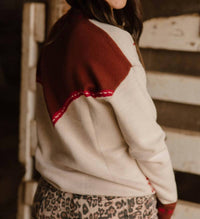 Sterling Kreek Dust And Spurs Knit Sweater in oatmeal - women's sweater - detail view