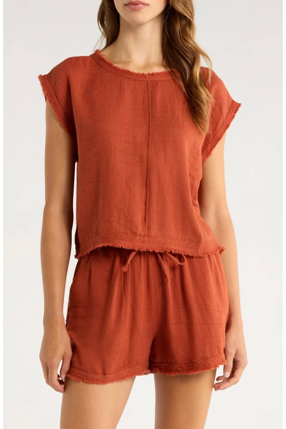 Elan - Cap Sleeve Crop Top