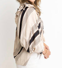 Karlie - Stripe Puff Sleeve Top