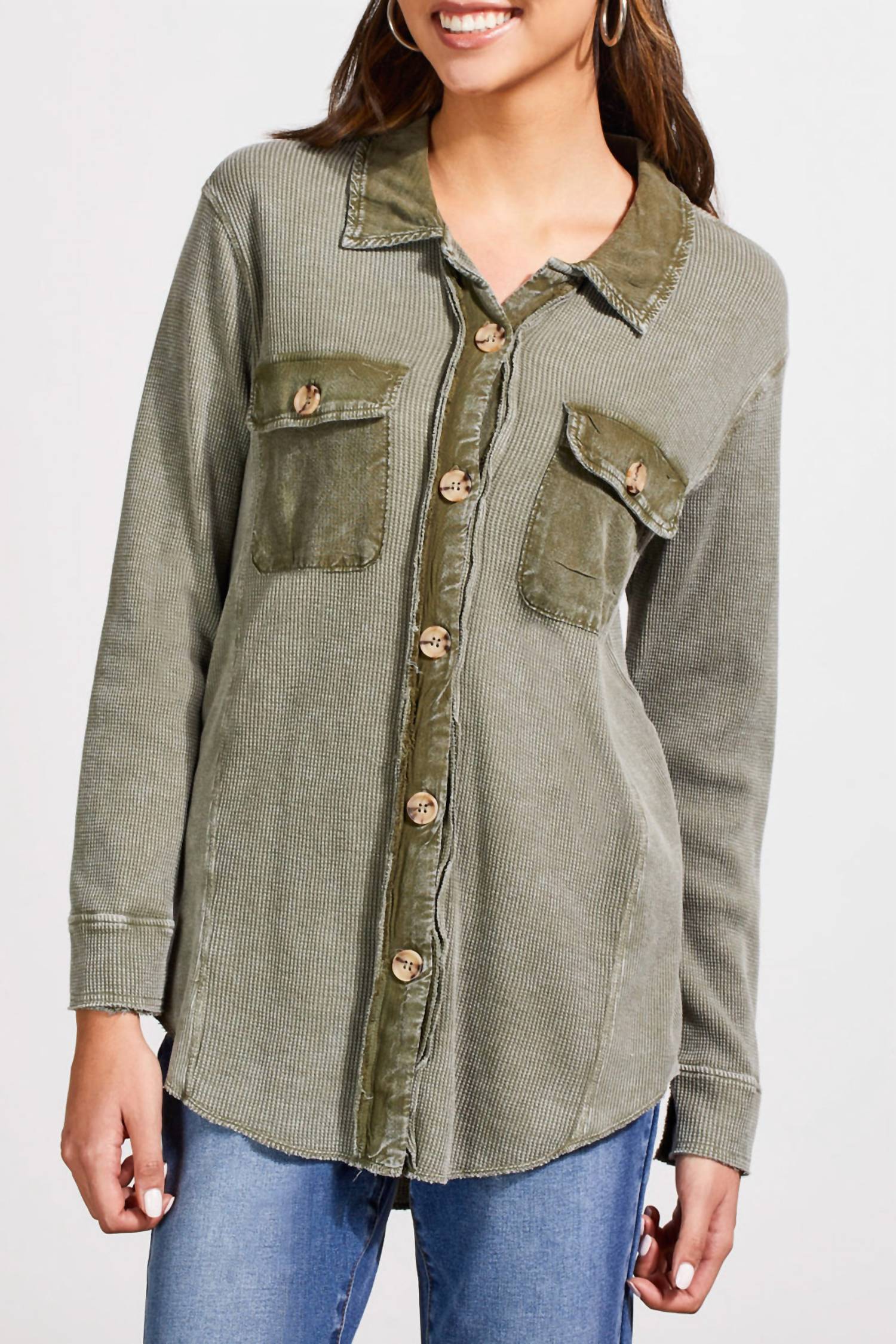 Tribal - Loose Combo Wash Effect Shacket