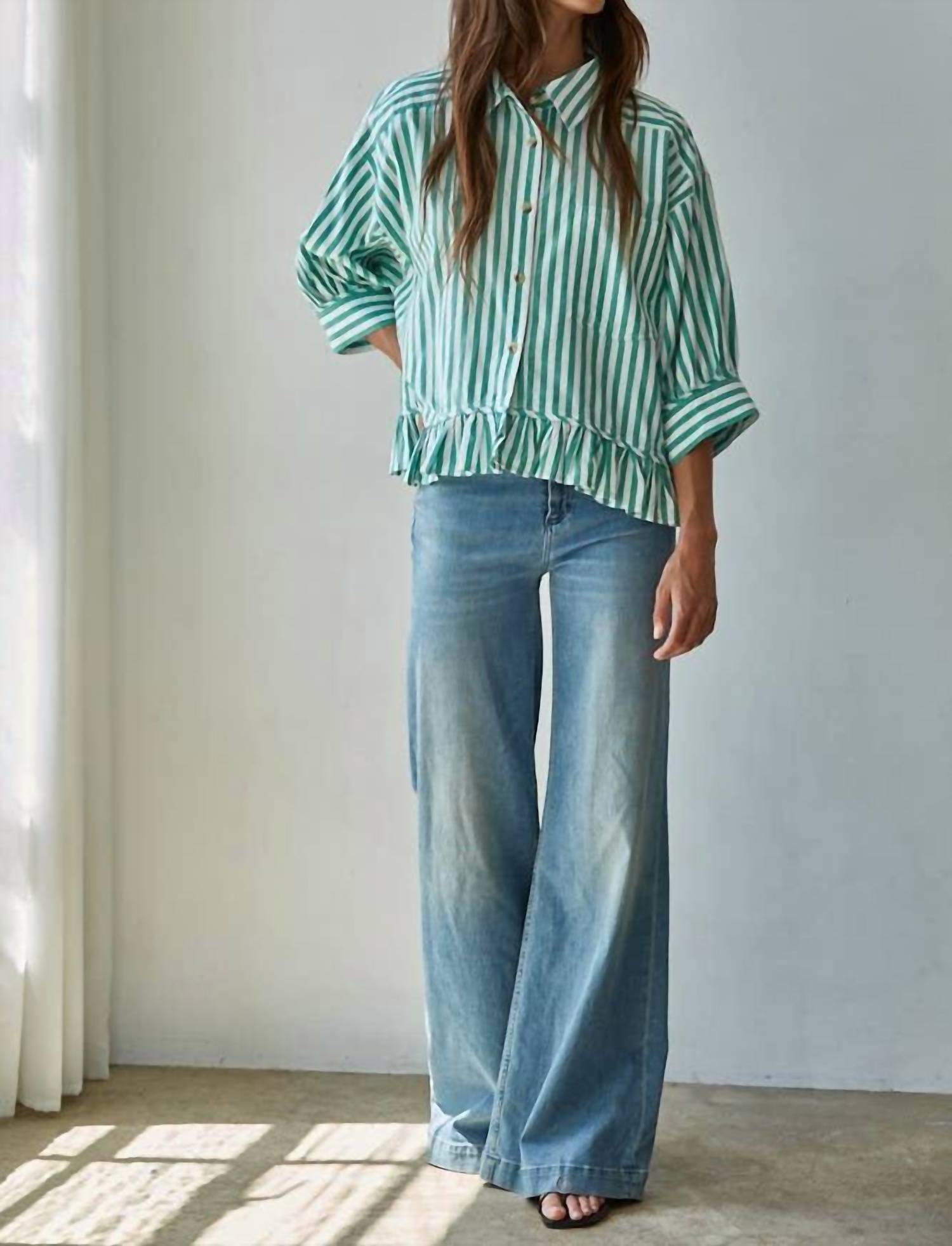 By Together - Striped Button Down Shirt