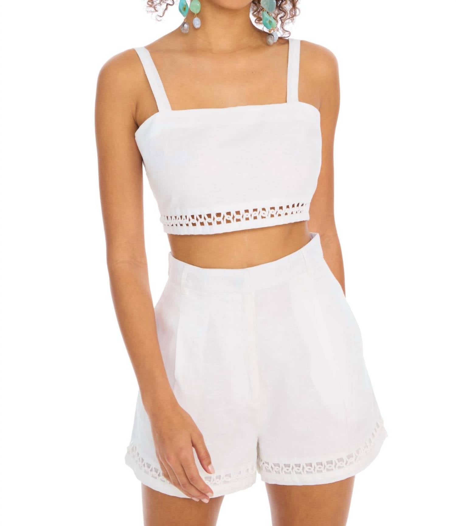 ALLISON NEW YORK Elodie Crop Top in white - women's shirt