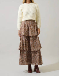 Sugarlips - Floral Flow Tiered Maxi Skirt