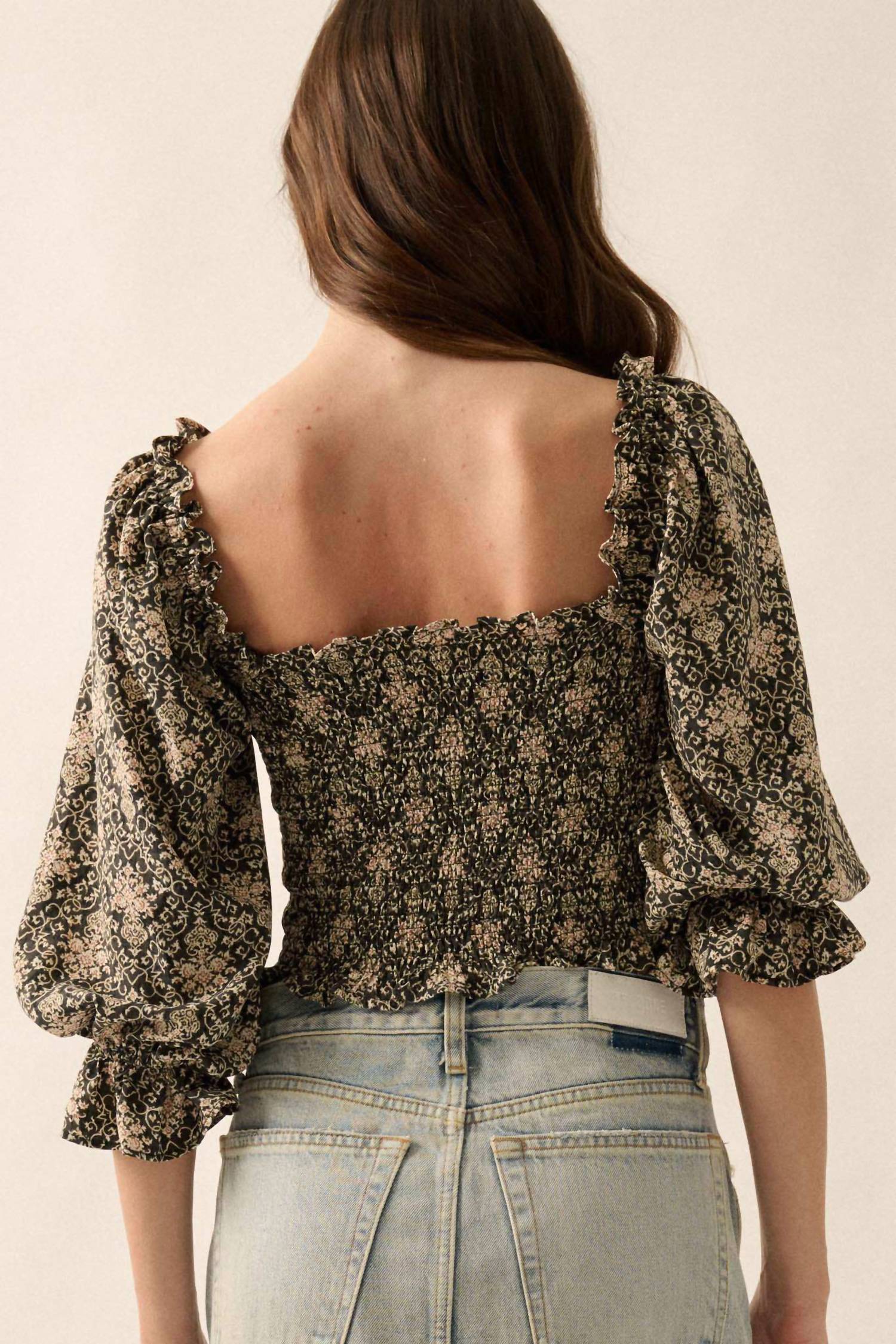 Promesa - Bella Cropped Puff Sleeve Top